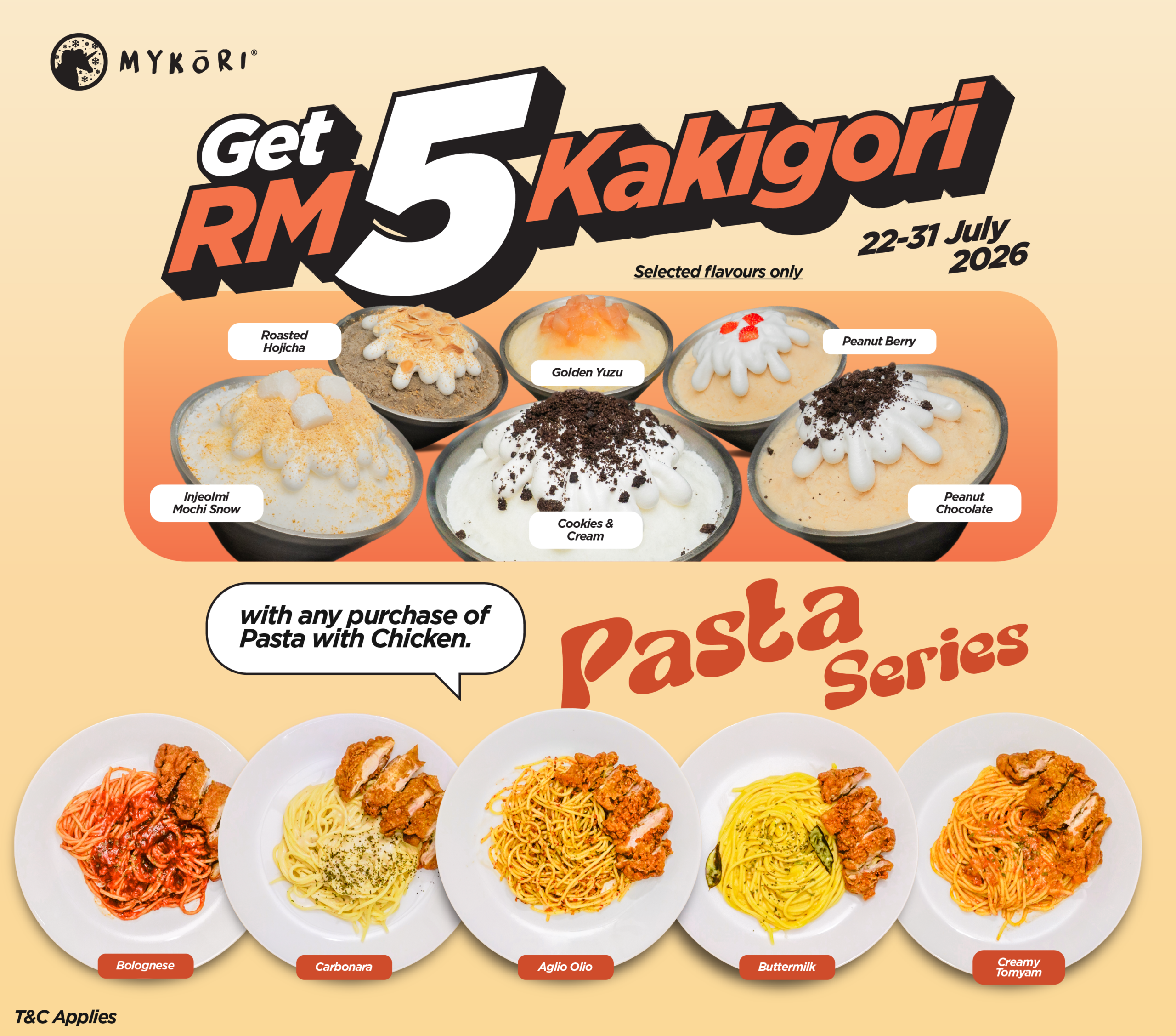 Pasta Series with Rm5 Kakigori